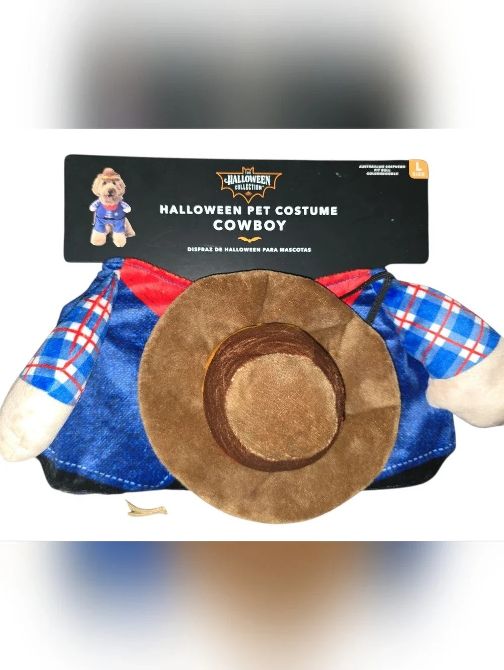 Cowboy Pet Costume with Hat sizes- xs, sm, lrg